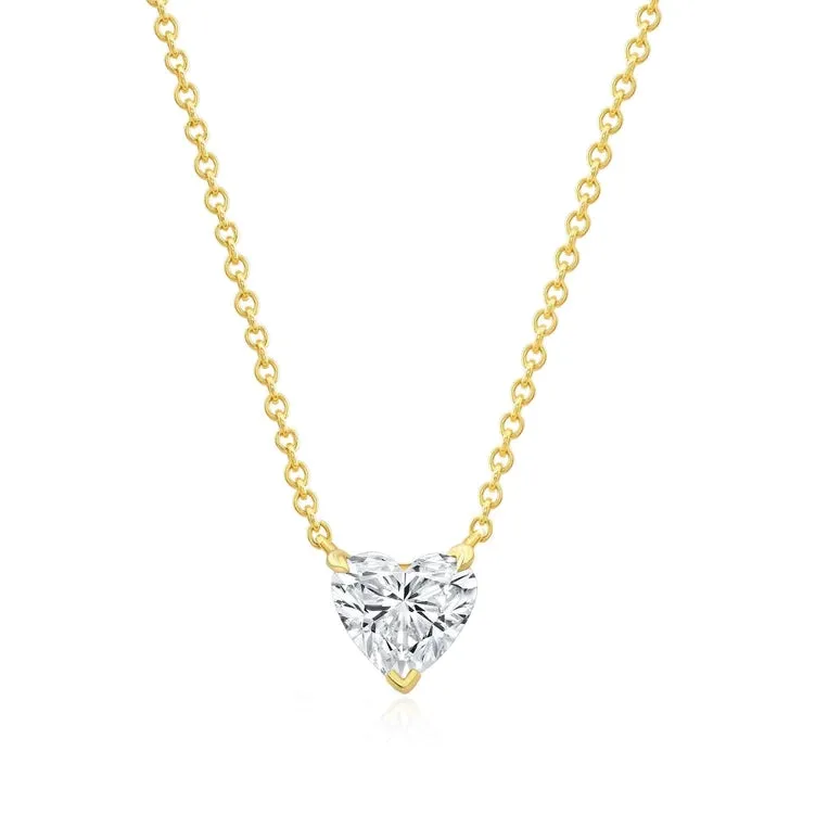 Diamond Heart Solitaire Necklace sold by EF Collection