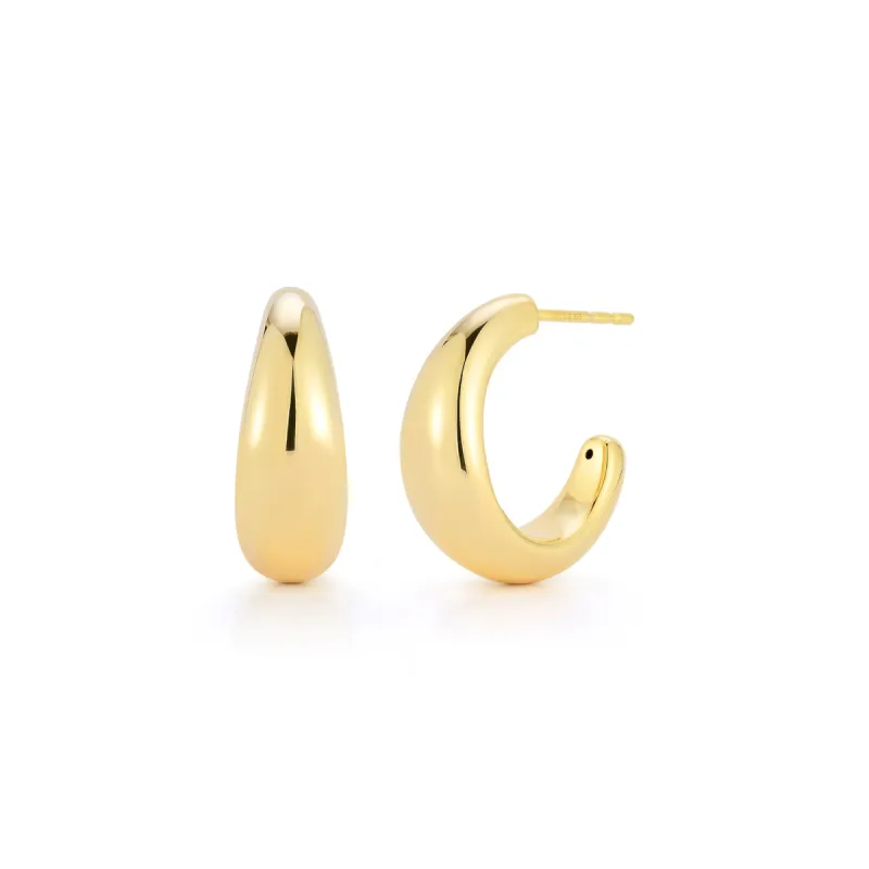 Gold Jumbo Dome Hoop Earrings sold by EF Collection