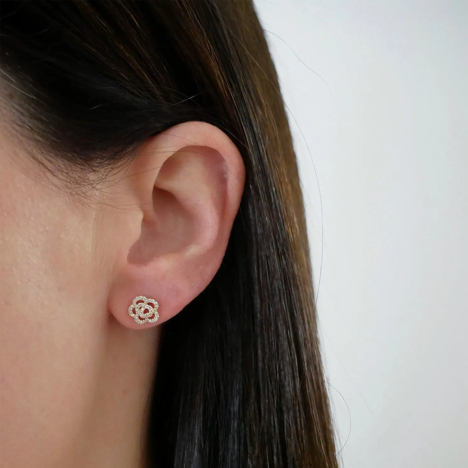 Diamond Rose Stud Earring sold by EF Collection product image thumbnail 2