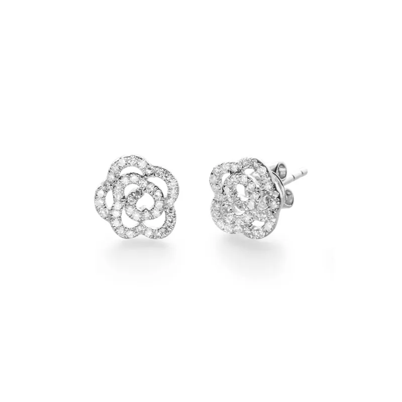 Diamond Rose Stud Earring sold by EF Collection