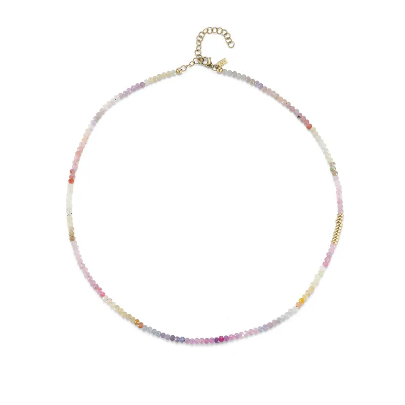 Ombré Sapphire Birthstone Bead Necklace sold by EF Collection