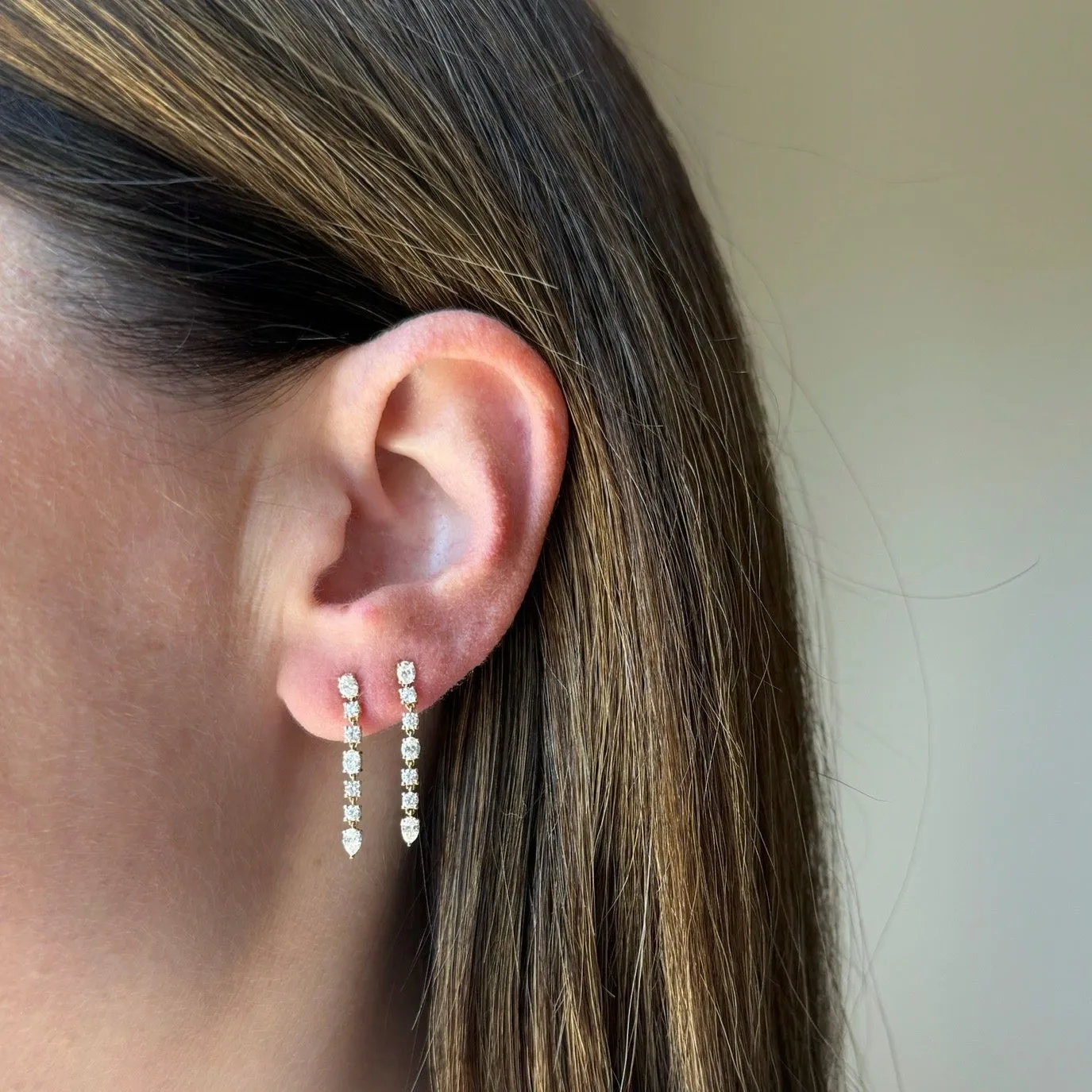 Diamond Carrie Drop Stud Earrings sold by EF Collection product image thumbnail 5