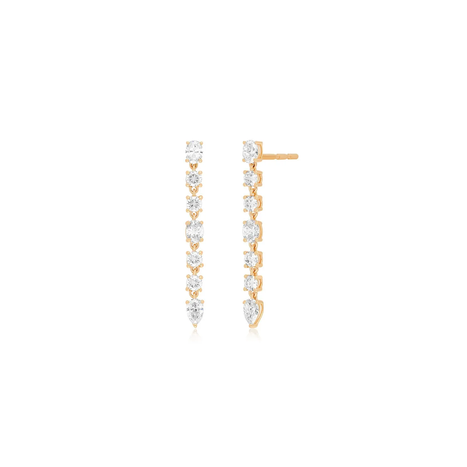 Diamond Carrie Drop Stud Earrings sold by EF Collection product image thumbnail 3