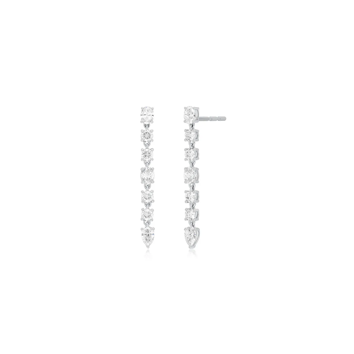 Diamond Carrie Drop Stud Earrings sold by EF Collection product image thumbnail 4