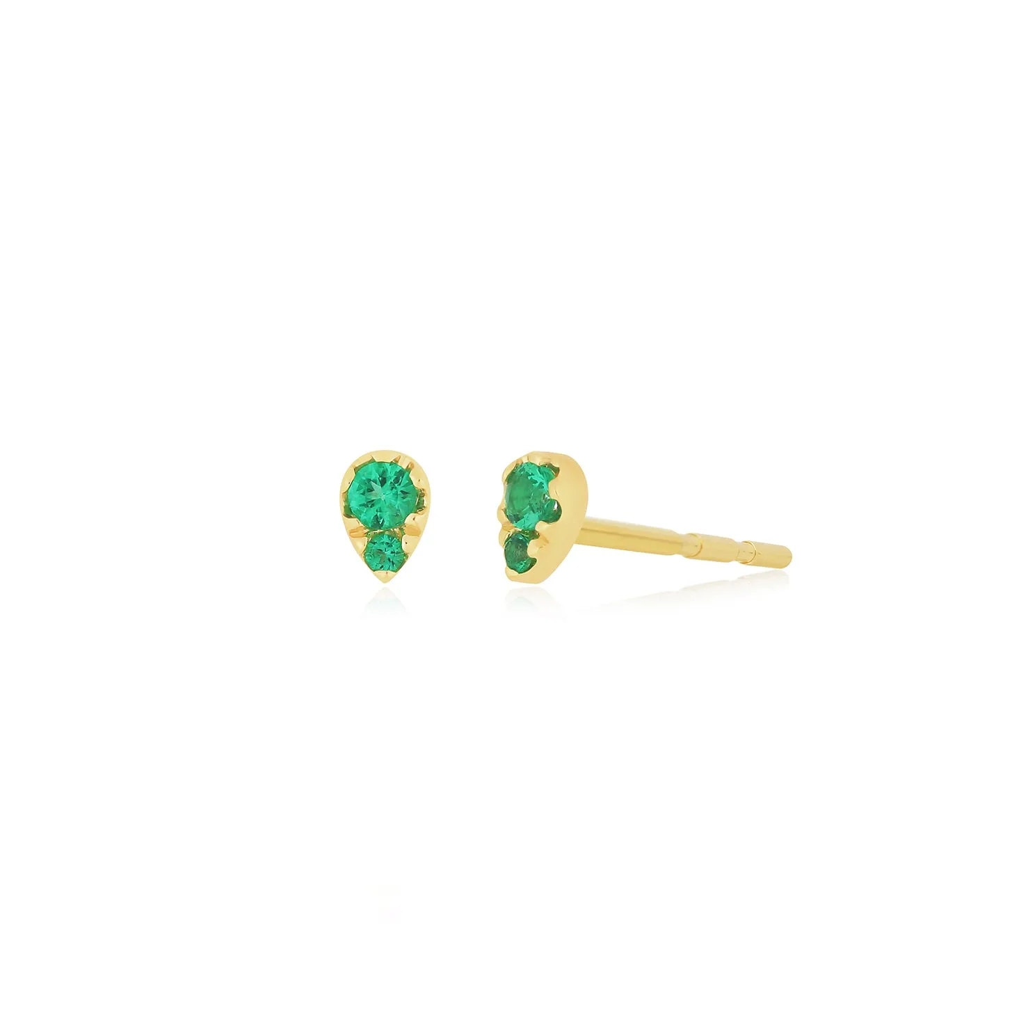 Full Cut Emerald Mini Teardrop Stud Earring sold by EF Collection