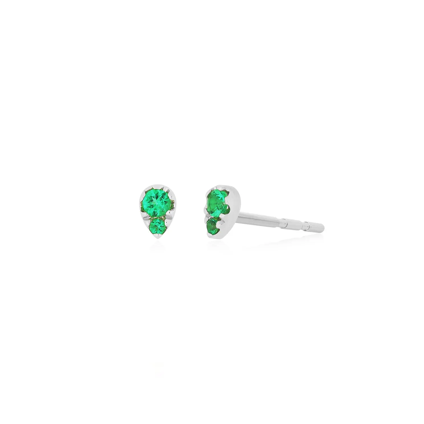 Full Cut Emerald Mini Teardrop Stud Earring sold by EF Collection product image thumbnail 4