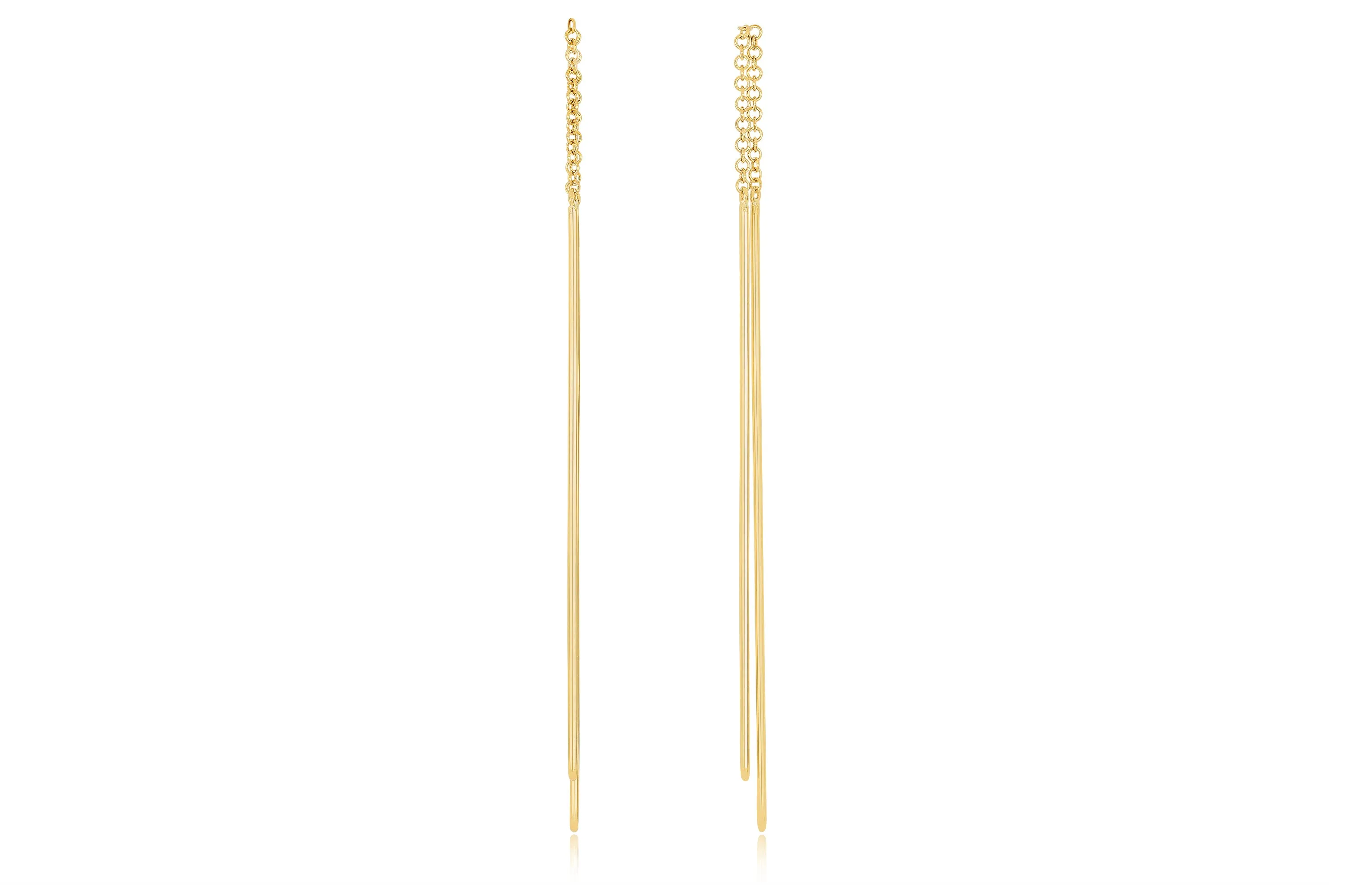 Gold Bar Threader Earring sold by EF Collection