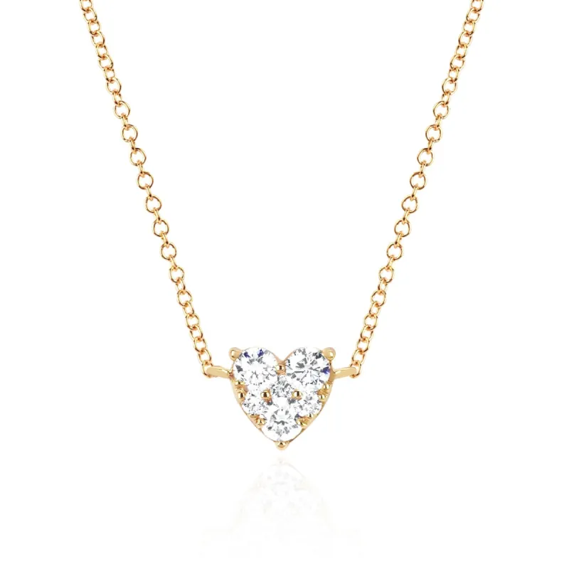 Full Cut Diamond Heart Choker Necklace sold by EF Collection