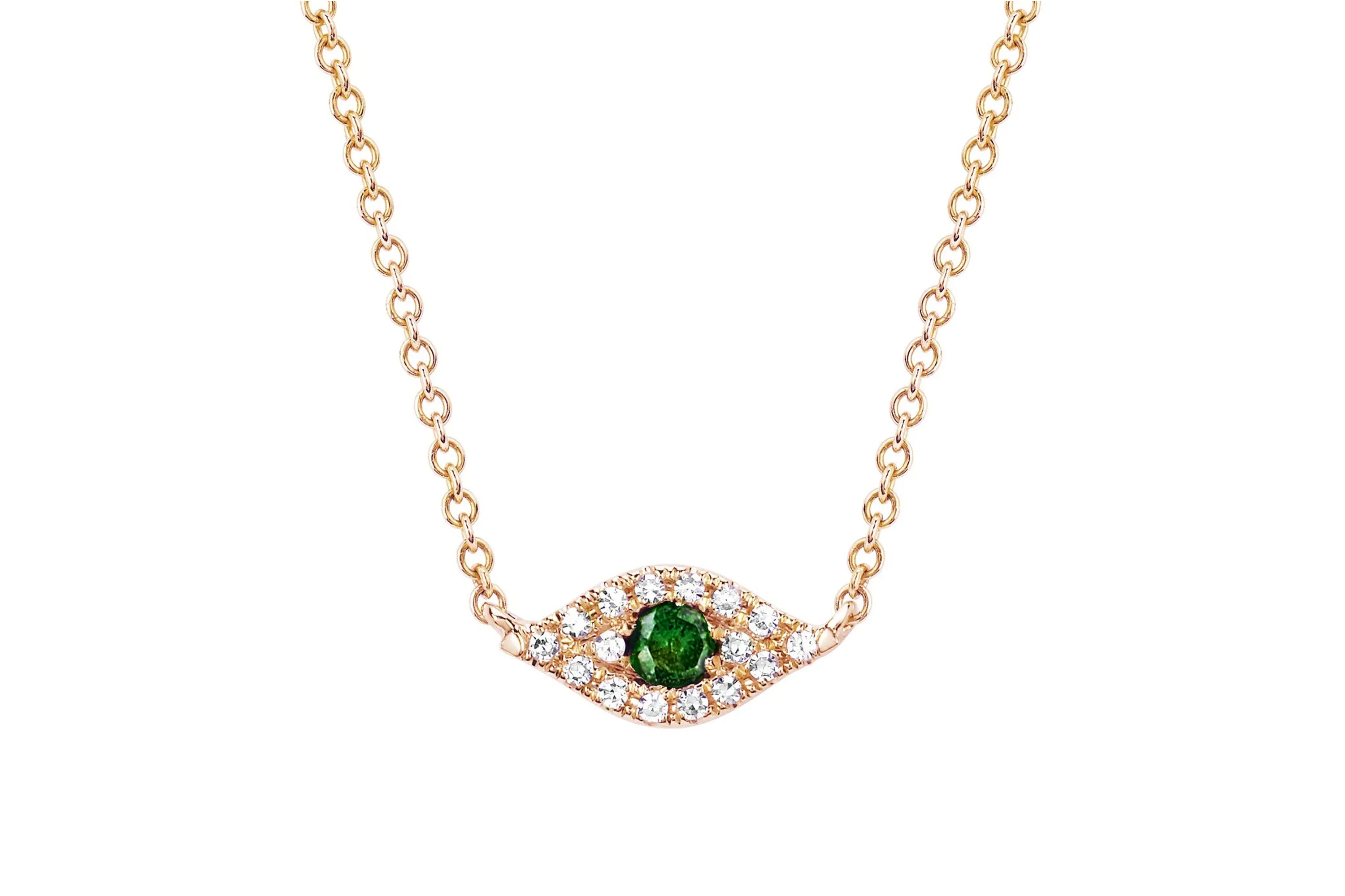 Diamond Tsavorite Evil Eye Choker Necklace sold by EF Collection
