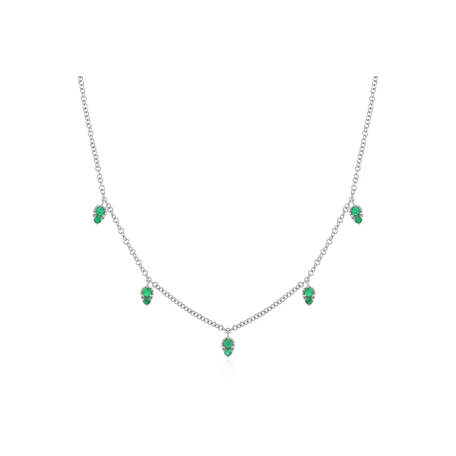 Emerald 5 Teardrop Choker Necklace sold by EF Collection product image thumbnail 4