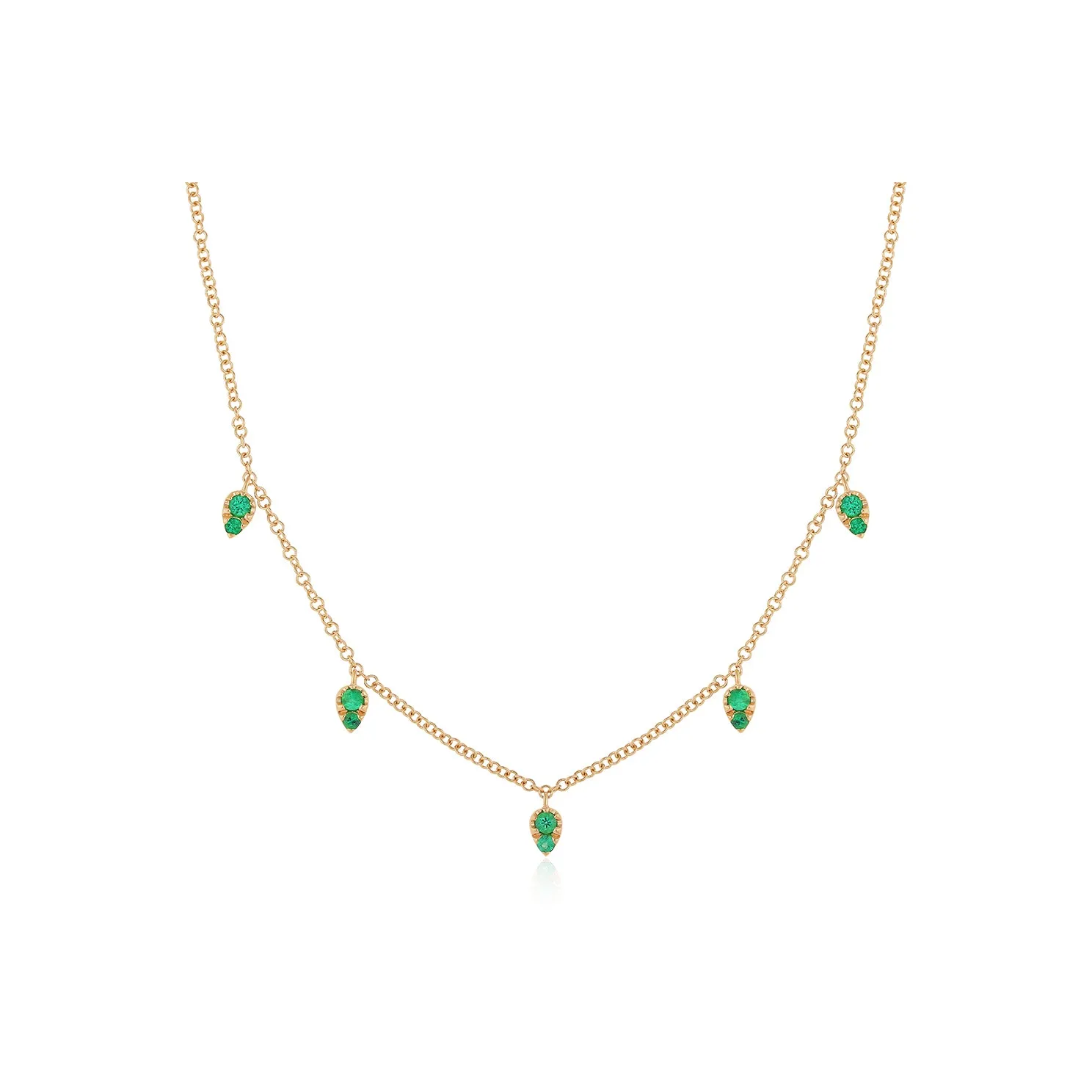 Emerald 5 Teardrop Choker Necklace sold by EF Collection product image thumbnail 3