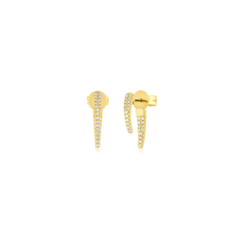 Diamond Mini Hook Earring made by EF Collection