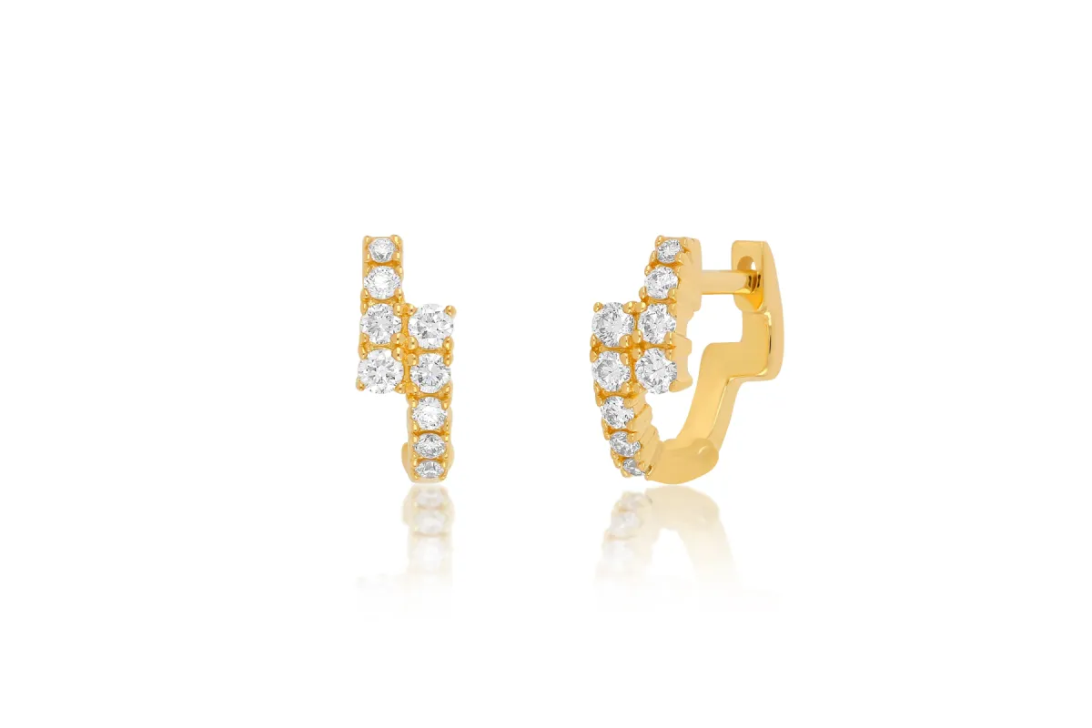 Diamond Marley Mini Huggie Earring sold by EF Collection