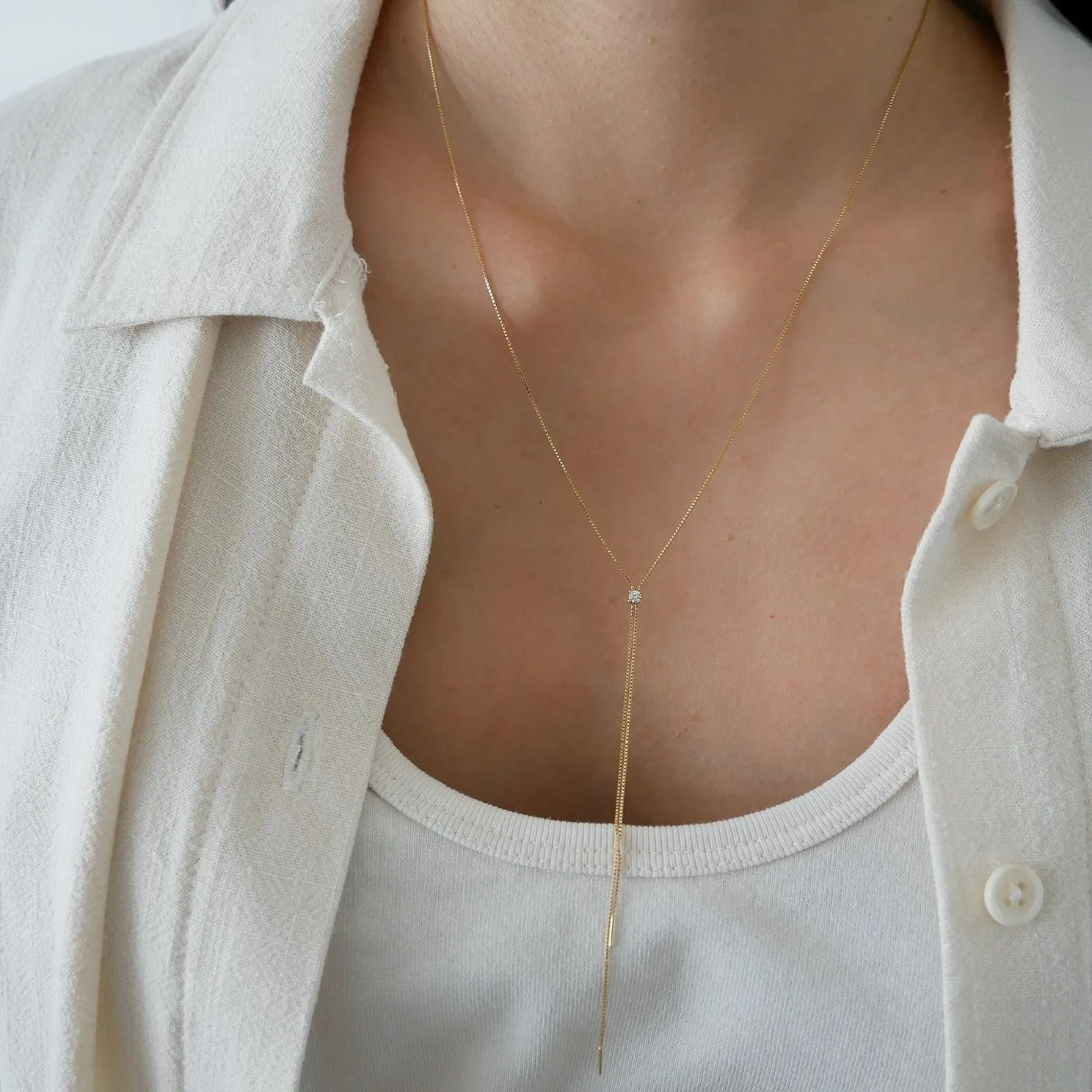 Diamond Shayla Lariat Necklace sold by EF Collection product image thumbnail 3