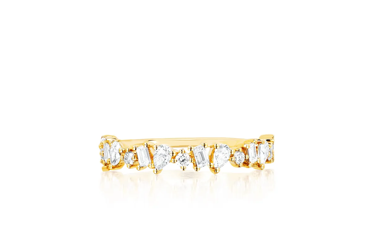 Half Diamond Multifaceted Ring sold by EF Collection