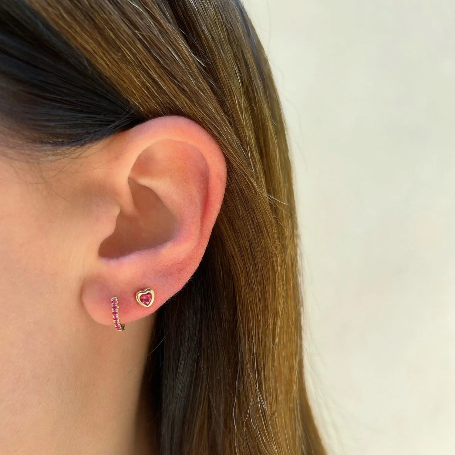 Ruby Heart Stud Earring sold by EF Collection product image thumbnail 2