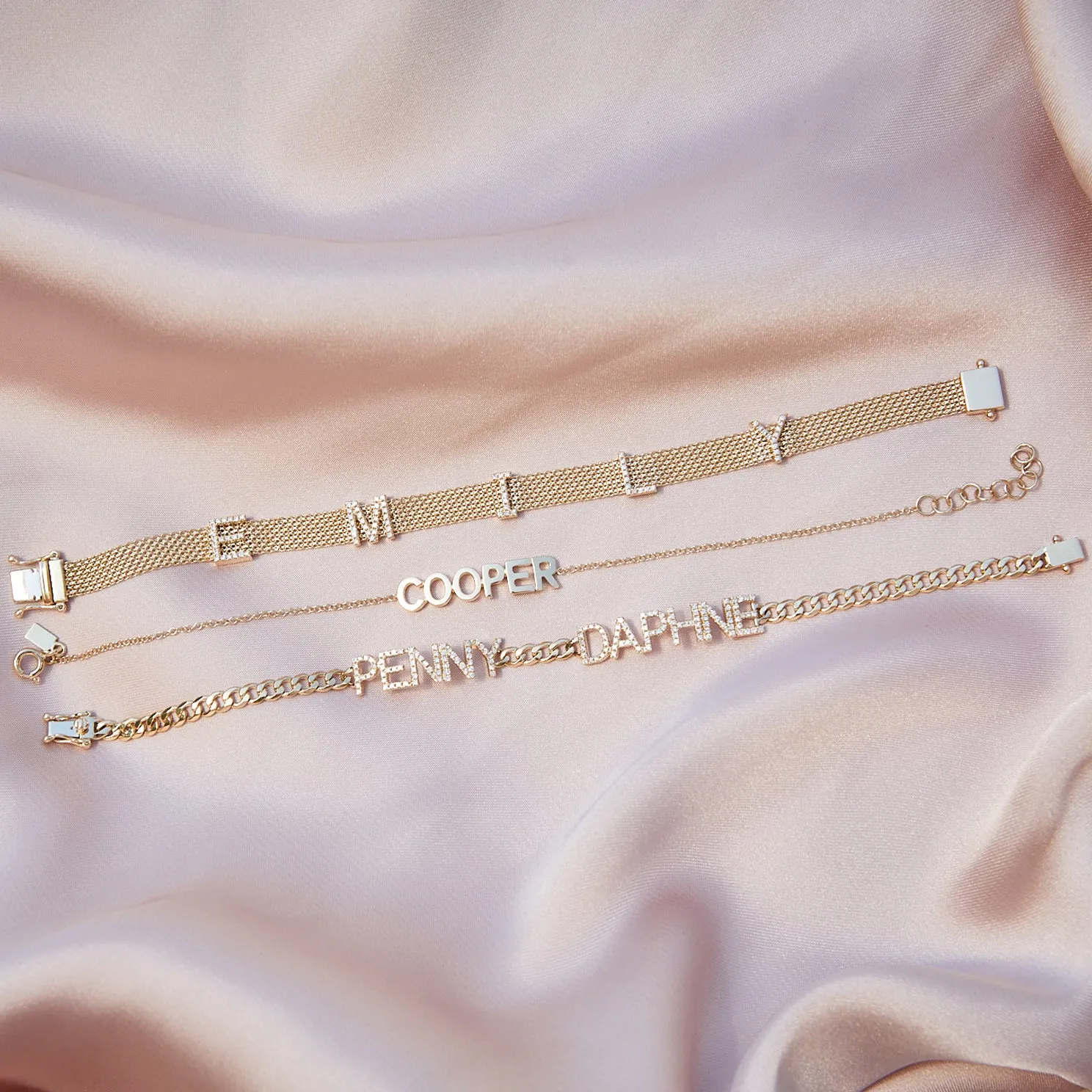 Gold Block Name Bracelet sold by EF Collection product image thumbnail 5