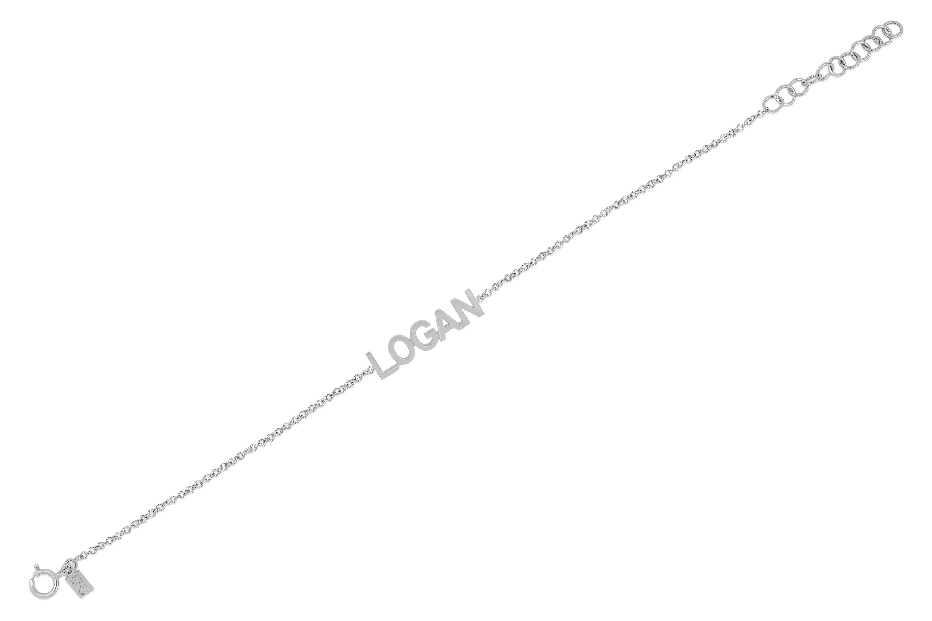 Gold Block Name Bracelet sold by EF Collection product image thumbnail 4