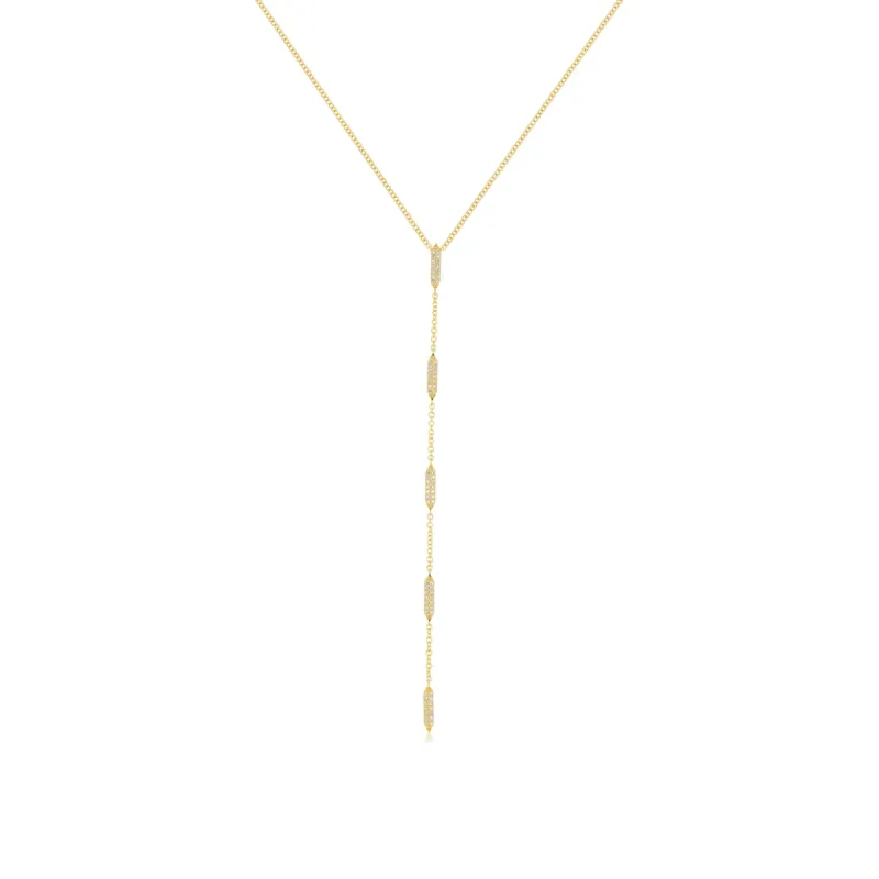 Pave Diamond "On Point" Lariat Necklace made by EF Collection