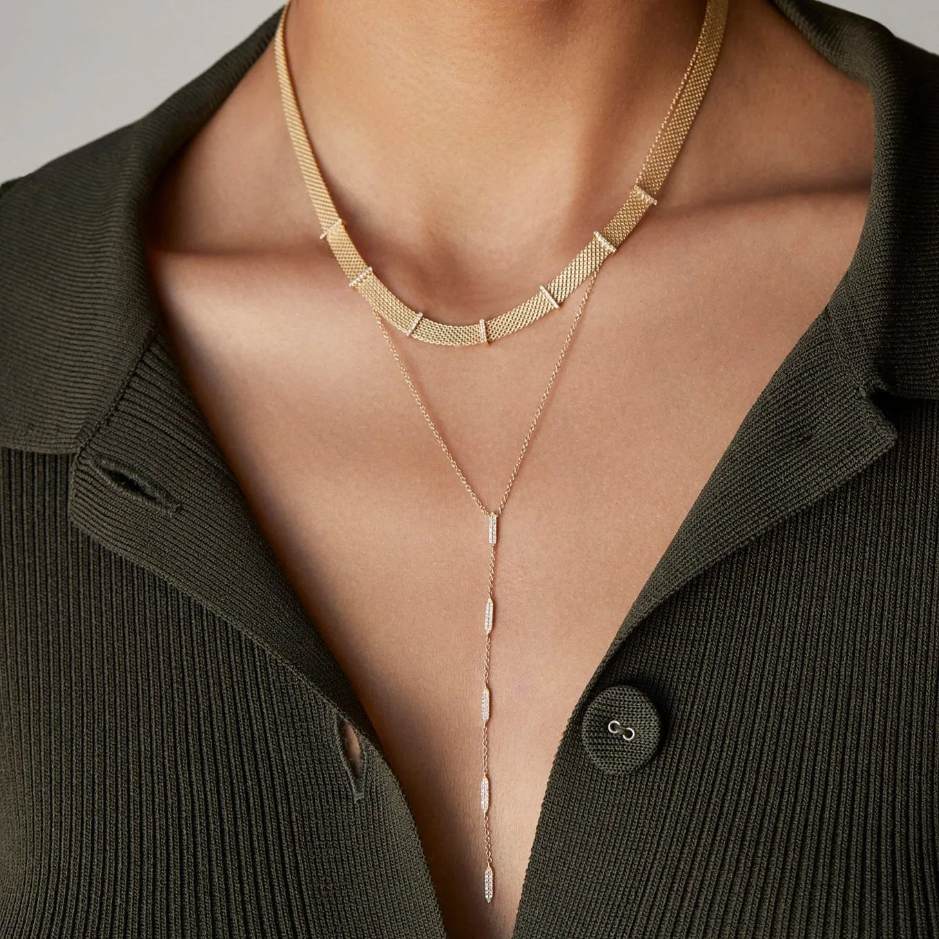 Pave Diamond "On Point" Lariat Necklace sold by EF Collection product image thumbnail 2