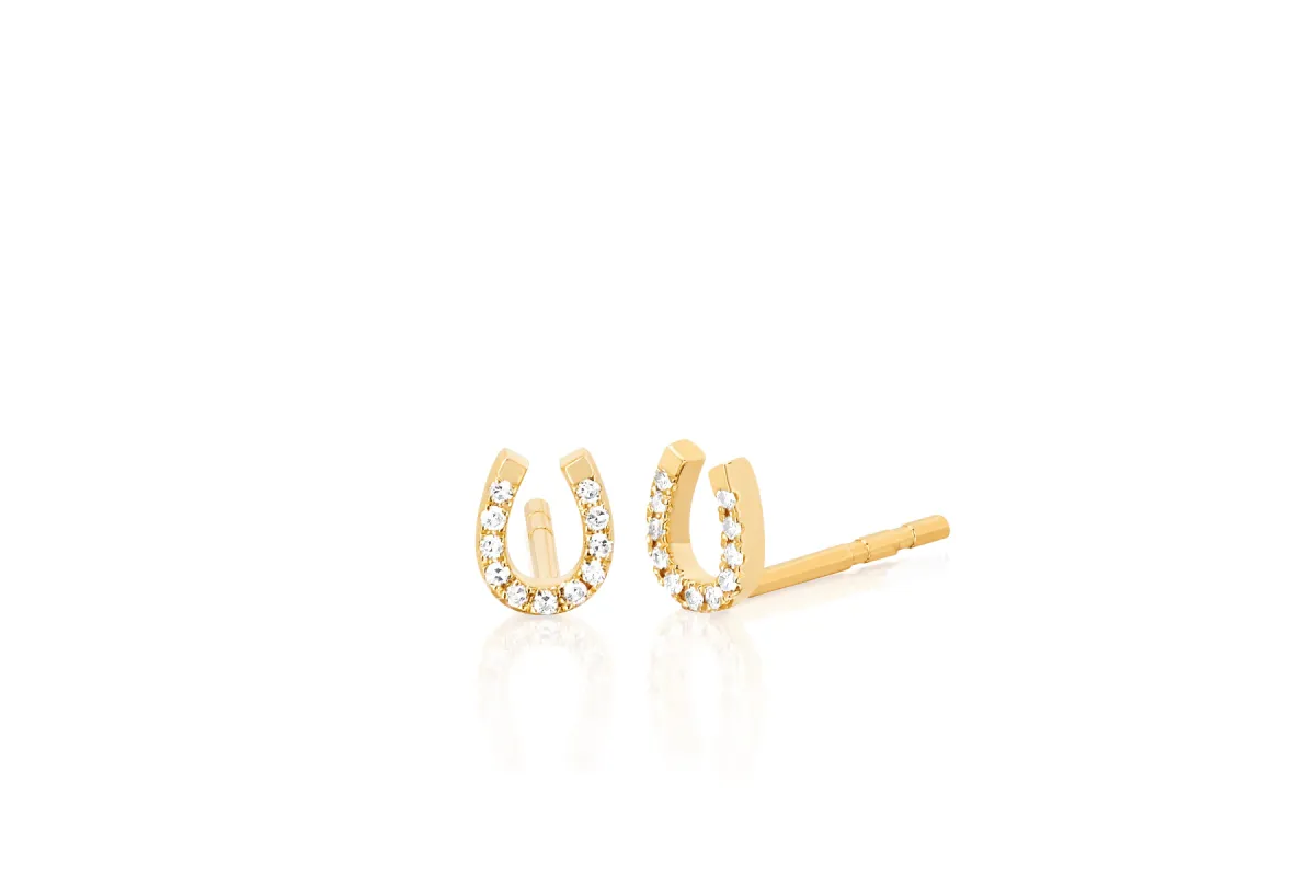 Diamond Mini Horseshoe Stud Earring sold by EF Collection