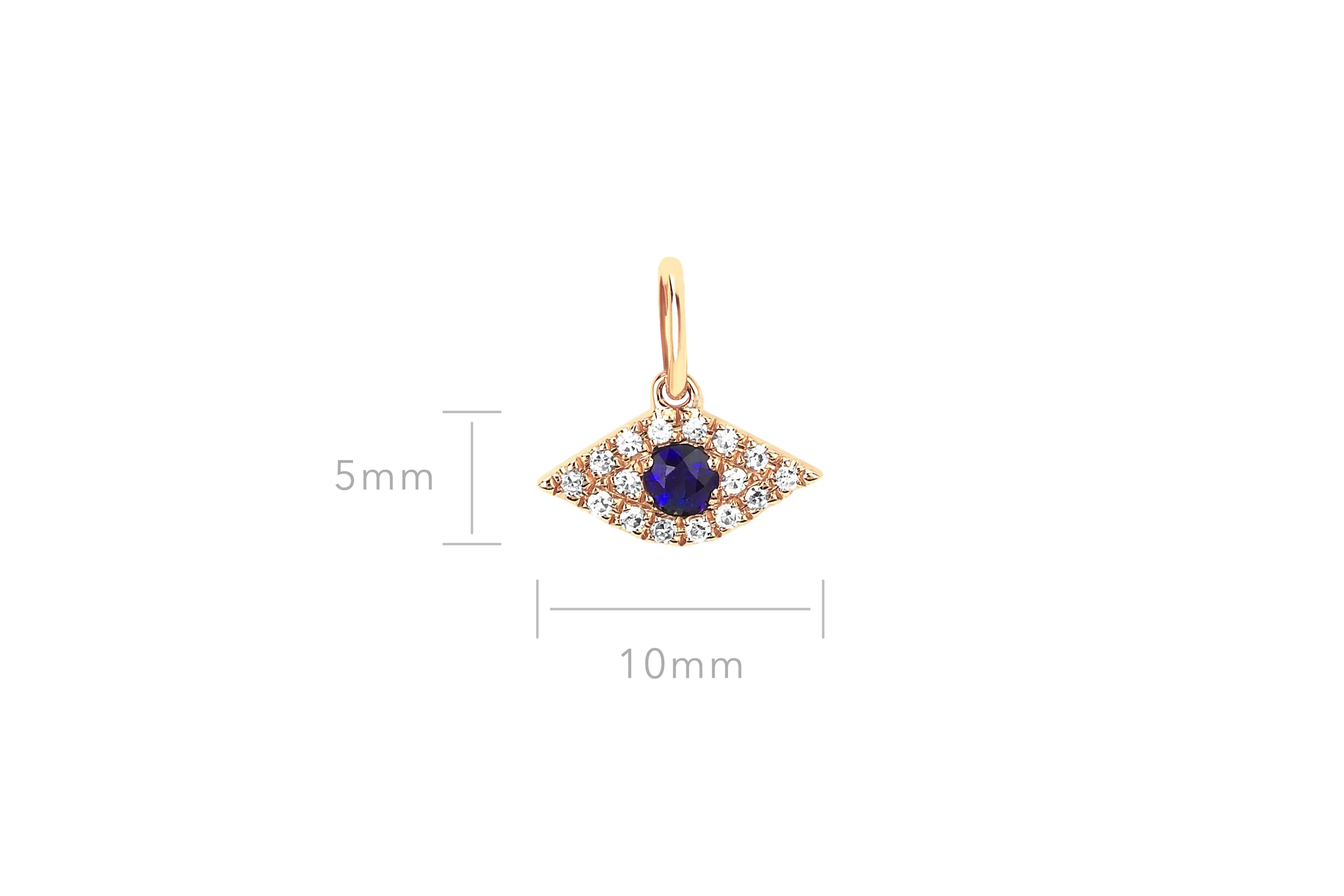 Diamond Evil Eye With Blue Sapphire Charm sold by EF Collection product image thumbnail 2