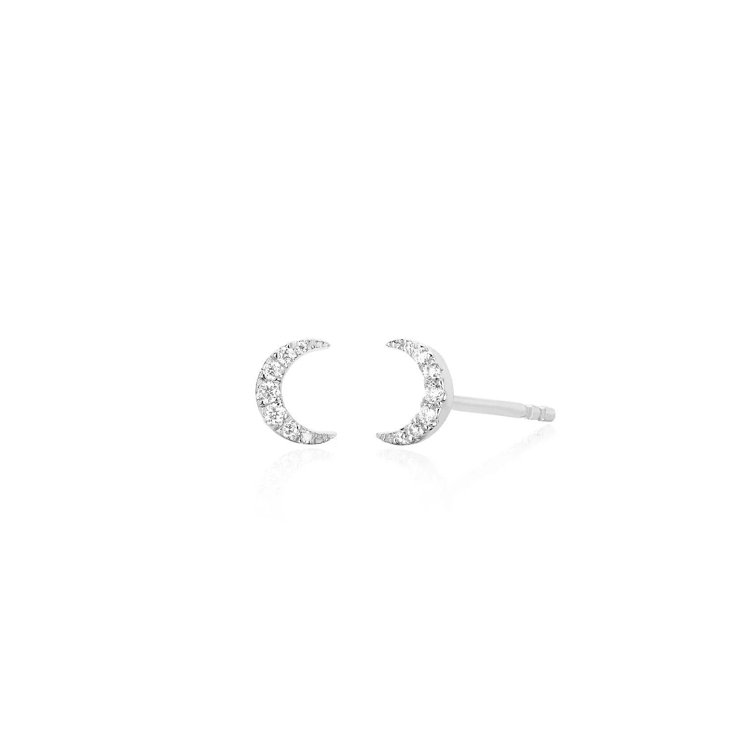Diamond Mini Moon Stud Earring sold by EF Collection product image thumbnail 4