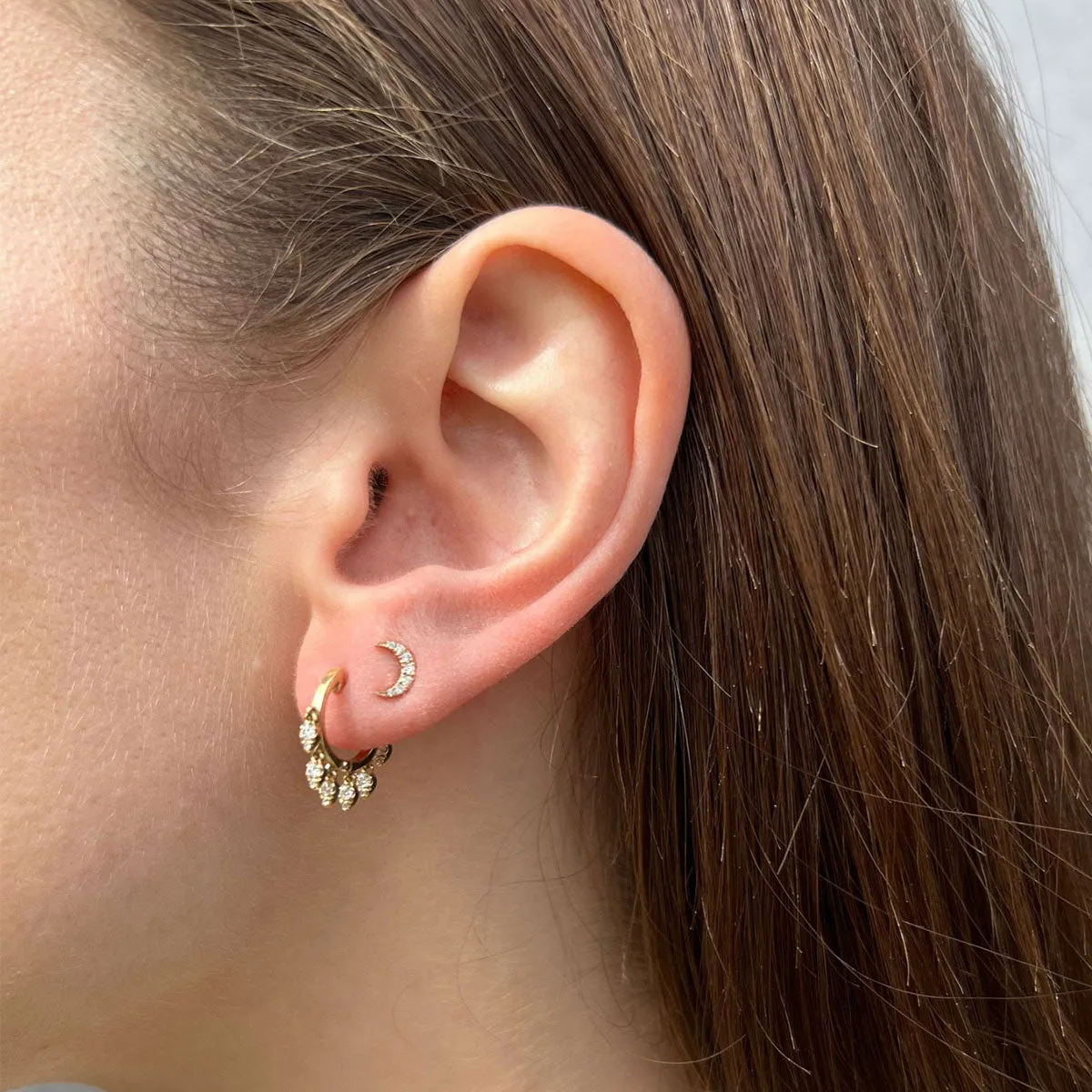 Diamond Mini Moon Stud Earring sold by EF Collection product image thumbnail 2