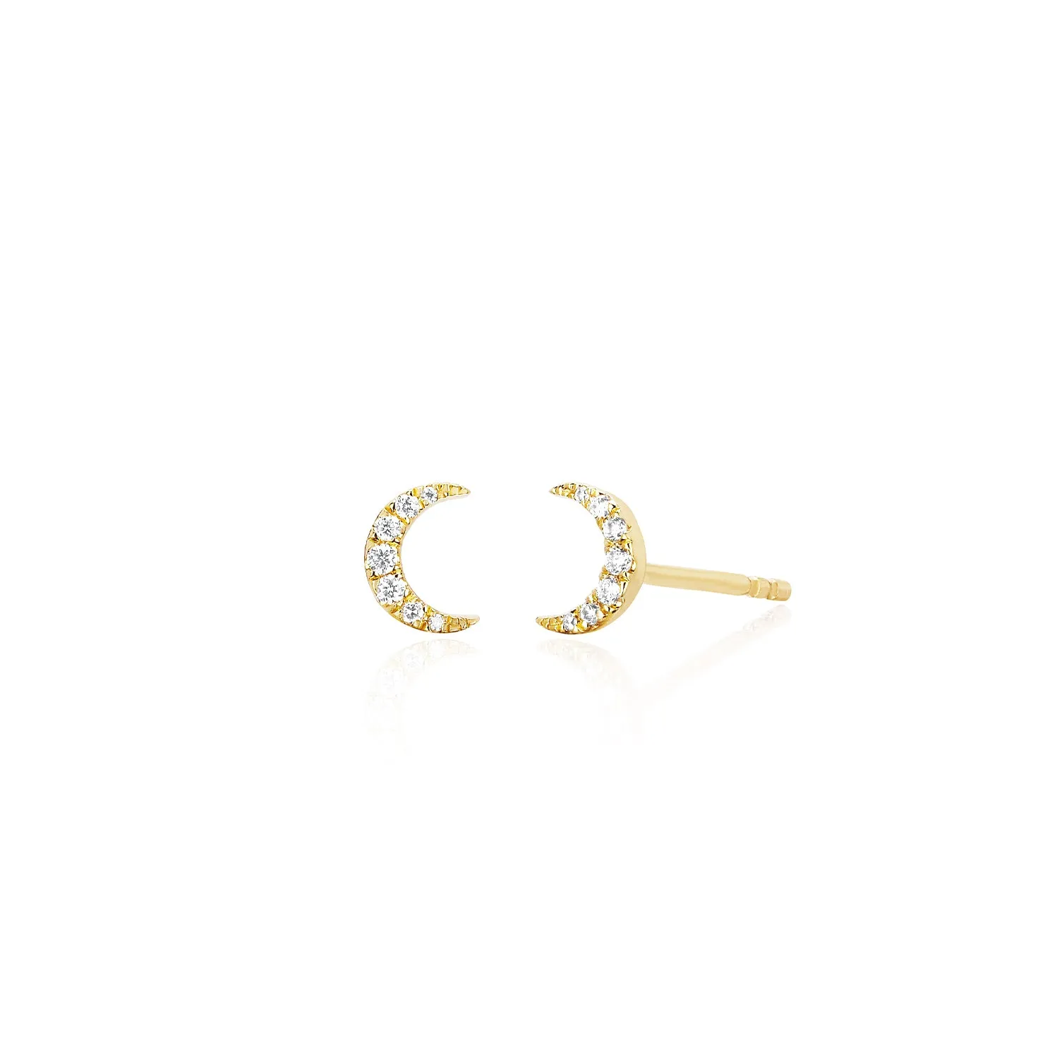 Diamond Mini Moon Stud Earring sold by EF Collection