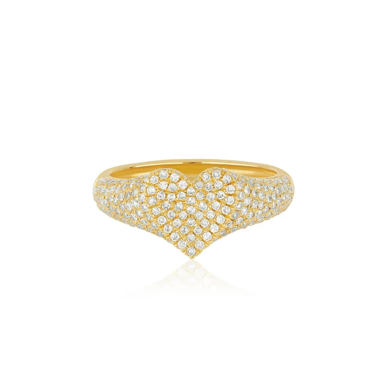 Diamond Heart Signet Ring sold by EF Collection