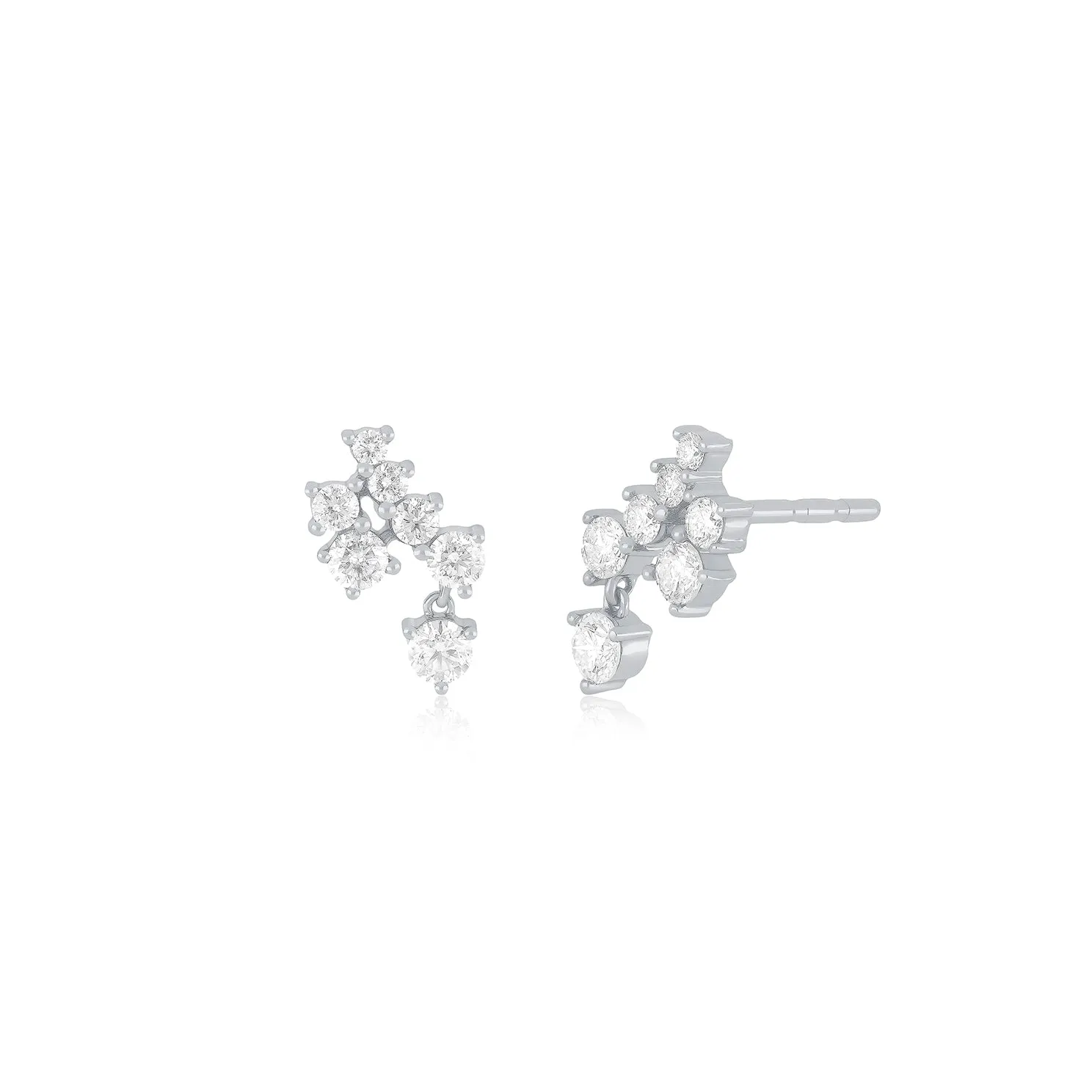 Diamond Cluster Dangle Stud Earring sold by EF Collection product image thumbnail 4
