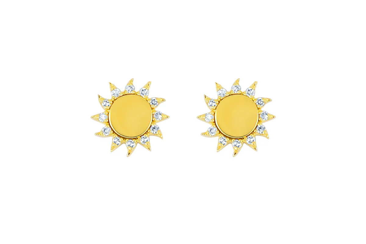 You Are My Sunshine Diamond Stud Earring made by EF Collection