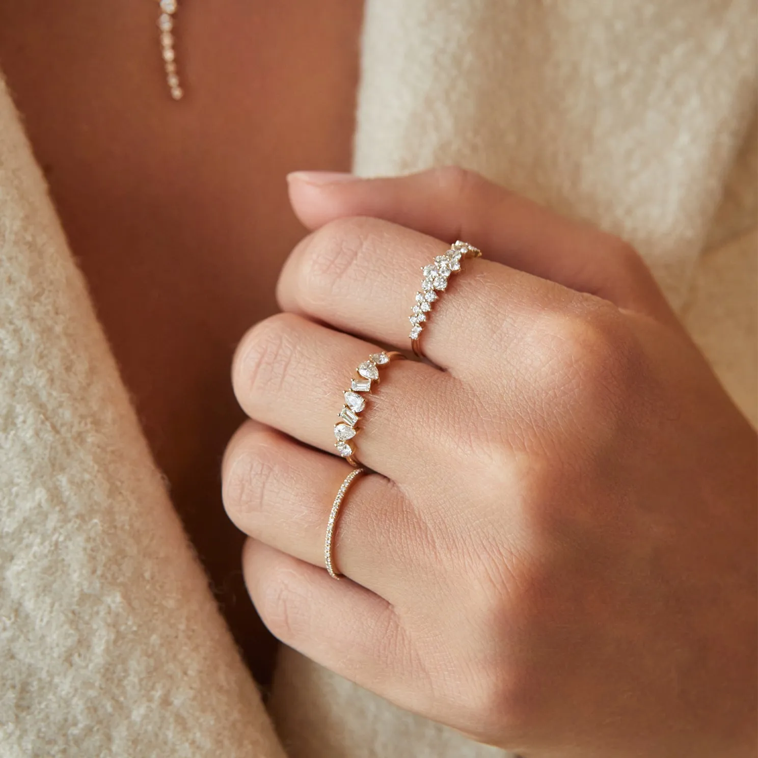 Jumbo Multifaceted Diamond Ring sold by EF Collection product image thumbnail 2