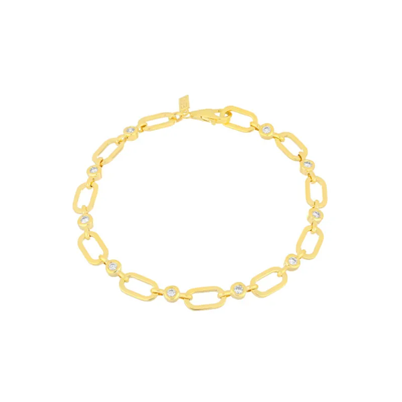 Diamond Pillow Jumbo Link Chain Bracelet sold by EF Collection