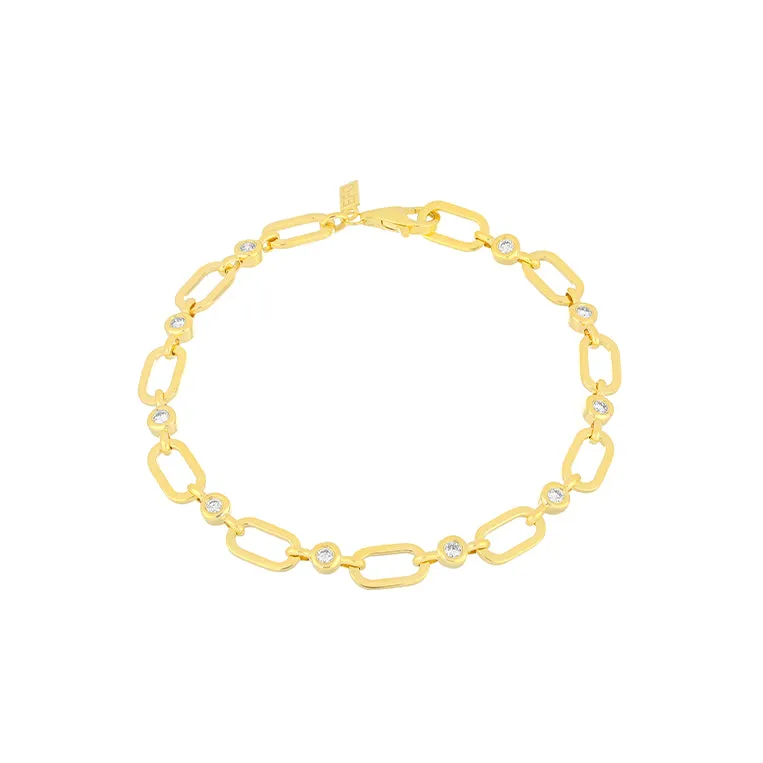 Diamond Pillow Jumbo Link Chain Bracelet sold by EF Collection