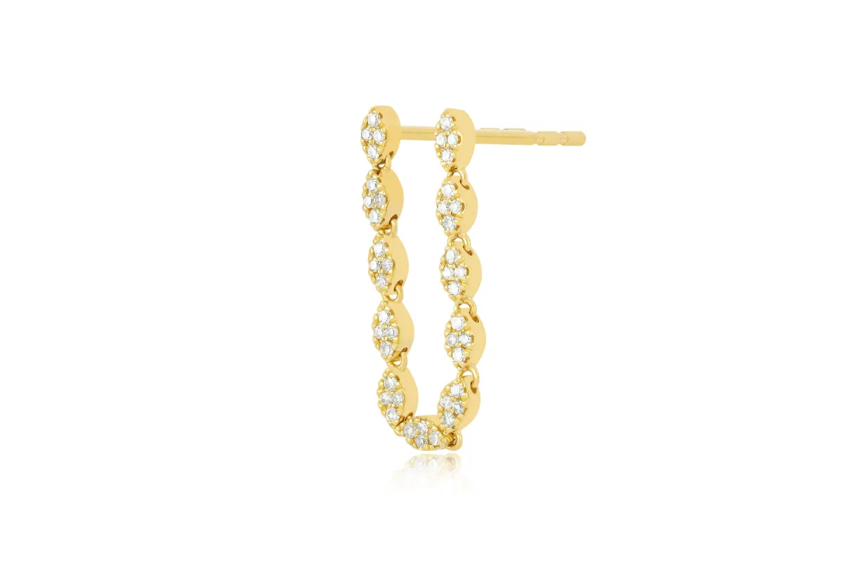 Single Pavé Diamond Marquise Double Stud Earring sold by EF Collection