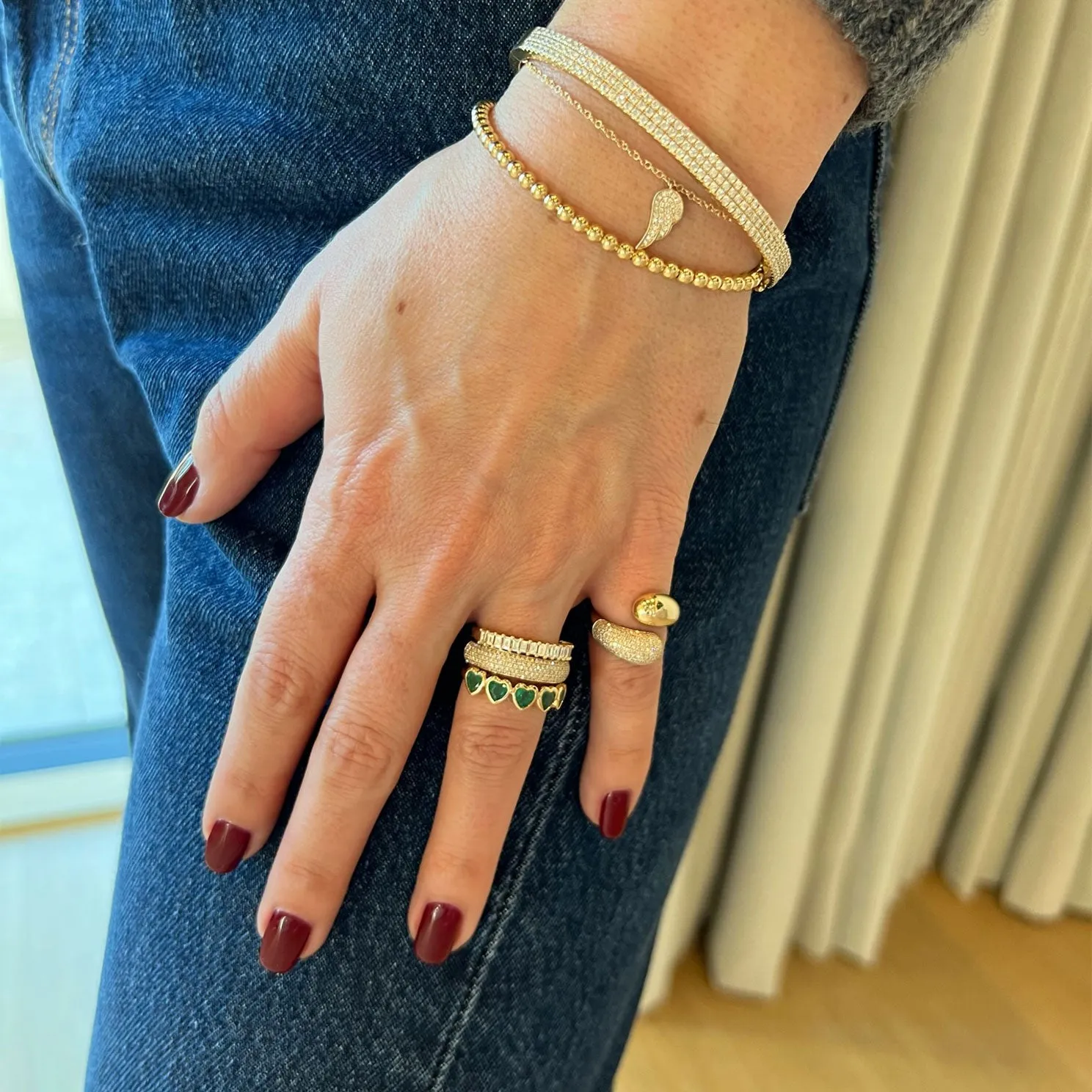 Emerald Multi Heart Ring sold by EF Collection product image thumbnail 4