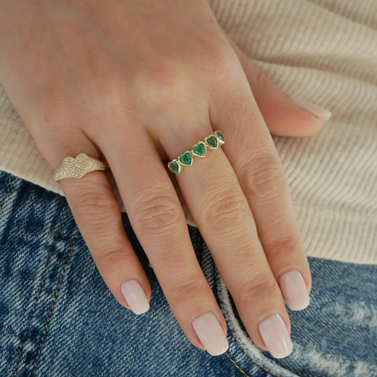 Emerald Multi Heart Ring sold by EF Collection product image thumbnail 2