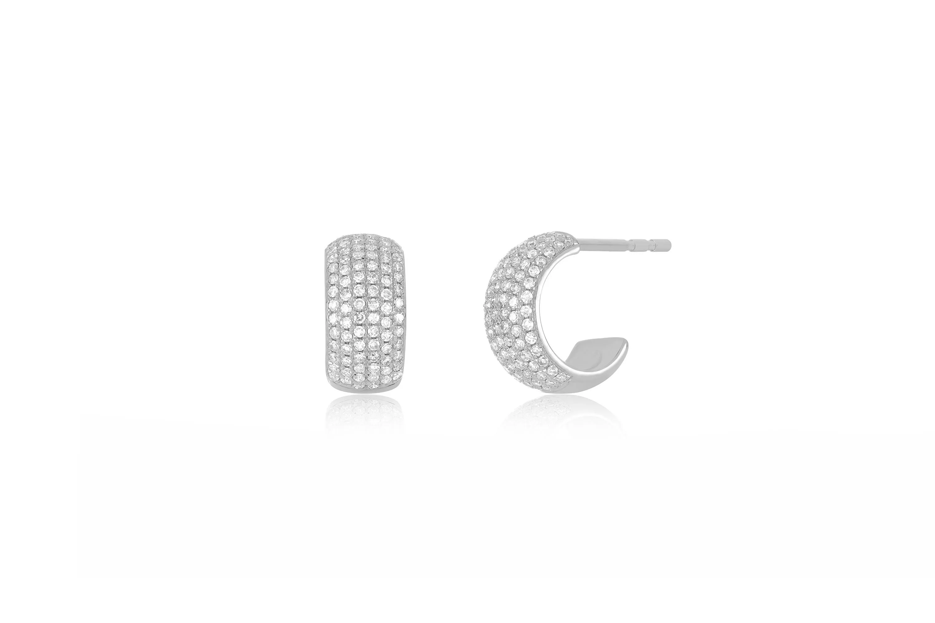 Pavé Diamond Bubble Huggie Earring sold by EF Collection