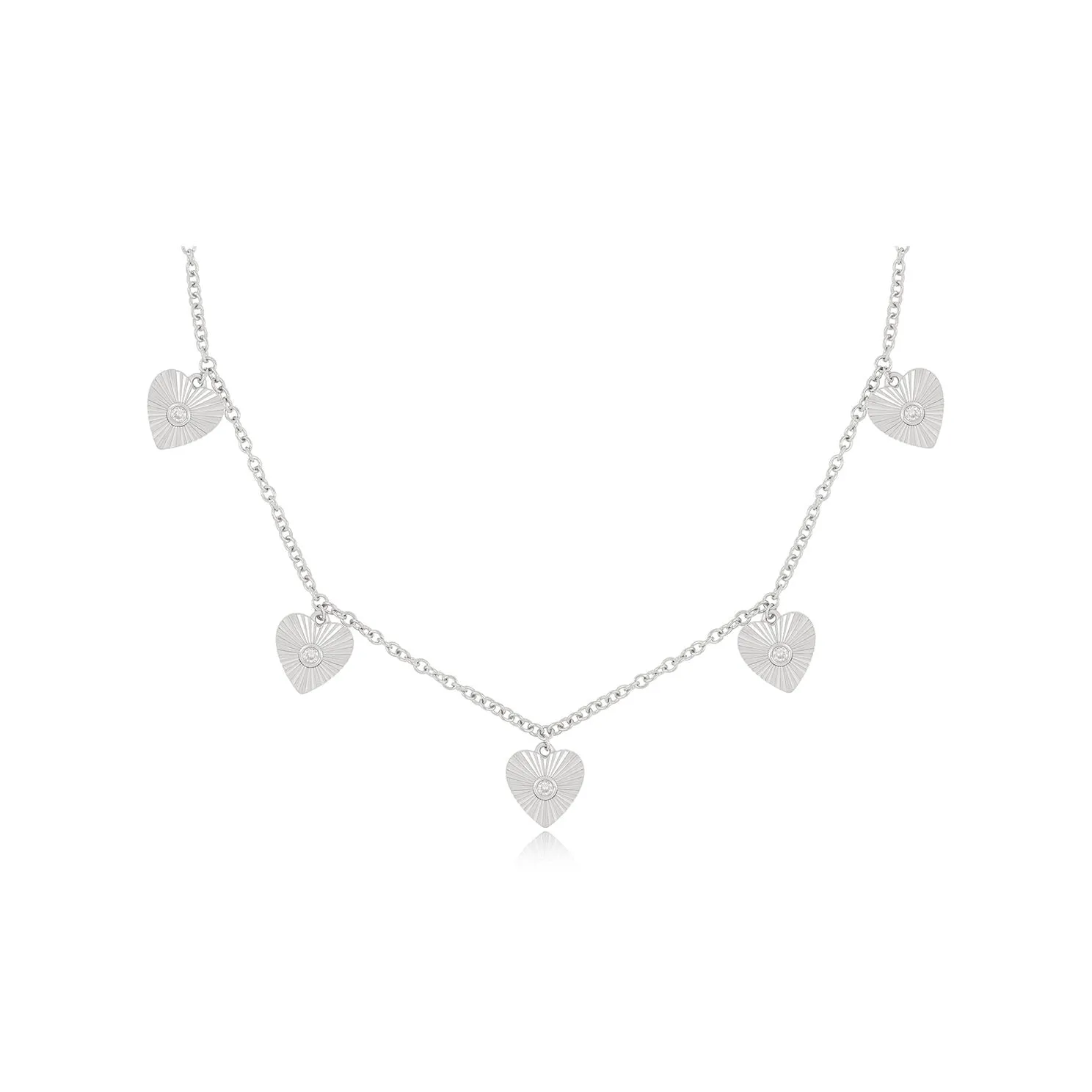 Multi Gold & Diamond Fluted Heart Necklace sold by EF Collection product image thumbnail 4