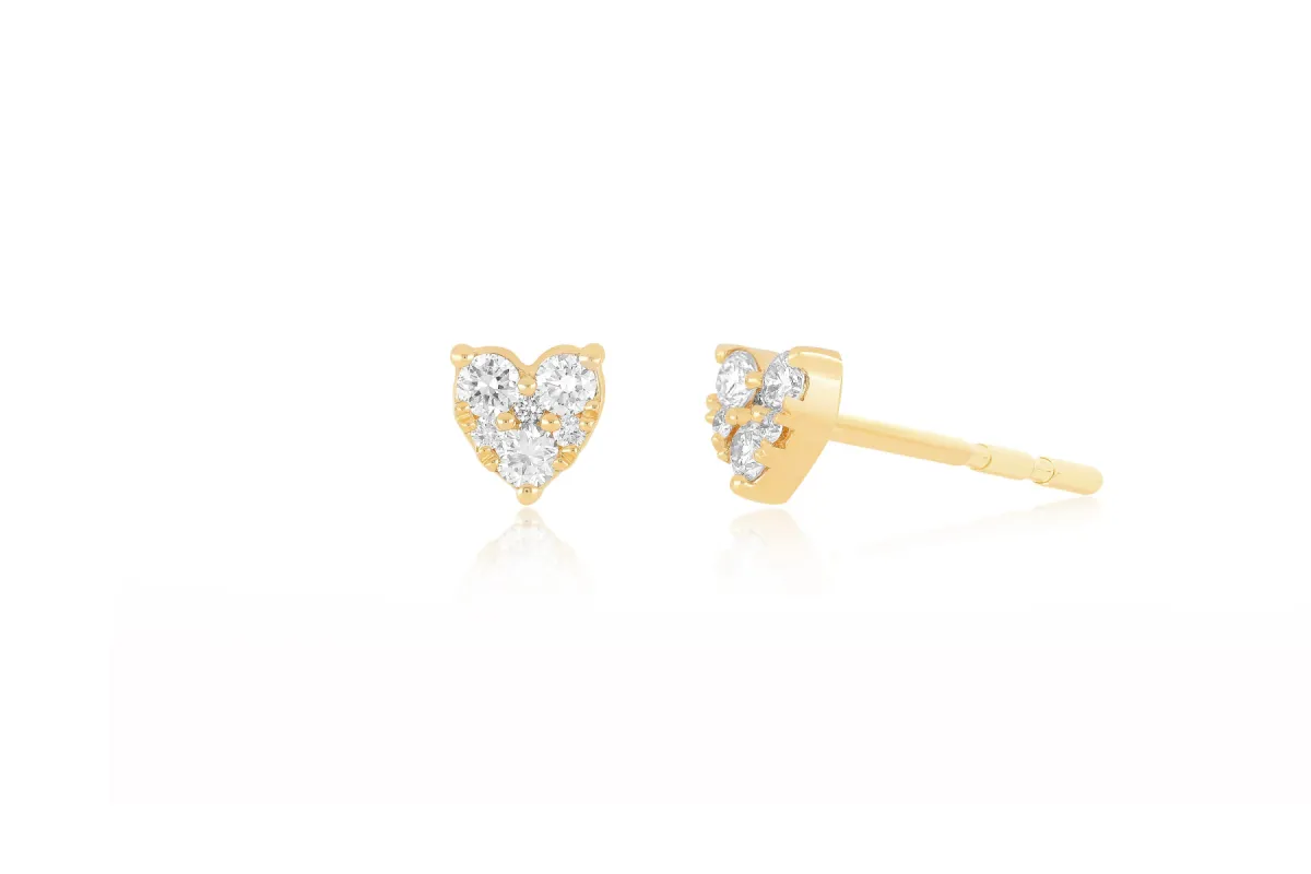 Full Cut Diamond Mini Heart Stud Earring sold by EF Collection