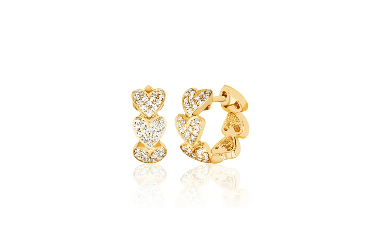 Diamond Heart Huggie Earring sold by EF Collection