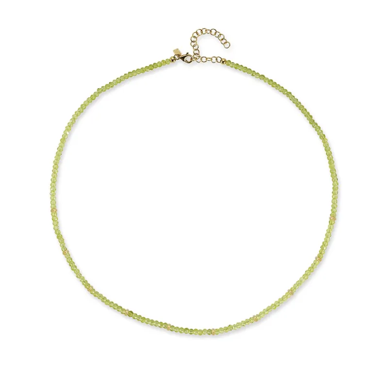 Birthstone Bead Necklace In Peridot sold by EF Collection