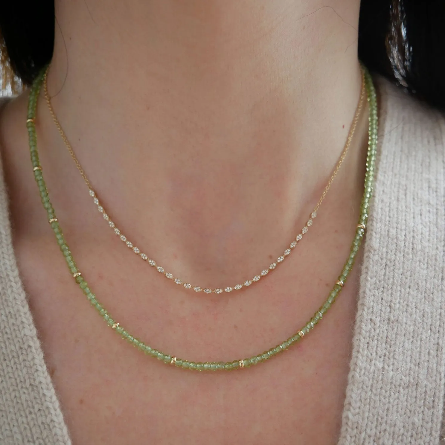 Birthstone Bead Necklace In Peridot sold by EF Collection product image thumbnail 2