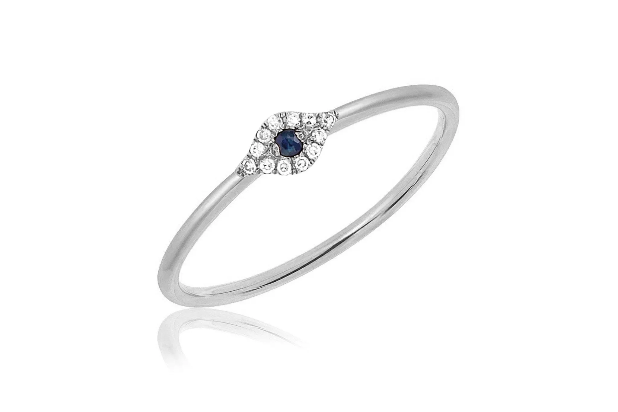 Diamond Mini Evil Eye Ring sold by EF Collection