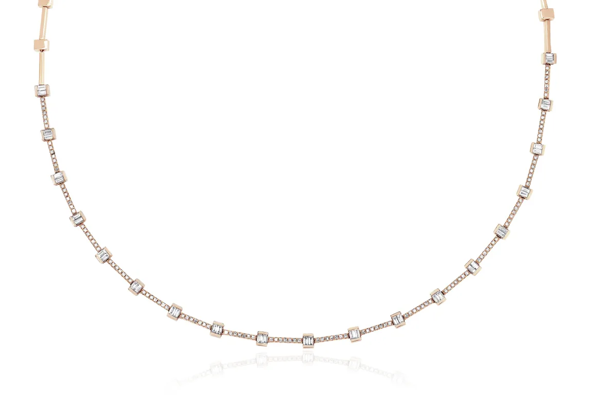 Diamond Baguette Eternity Necklace sold by EF Collection