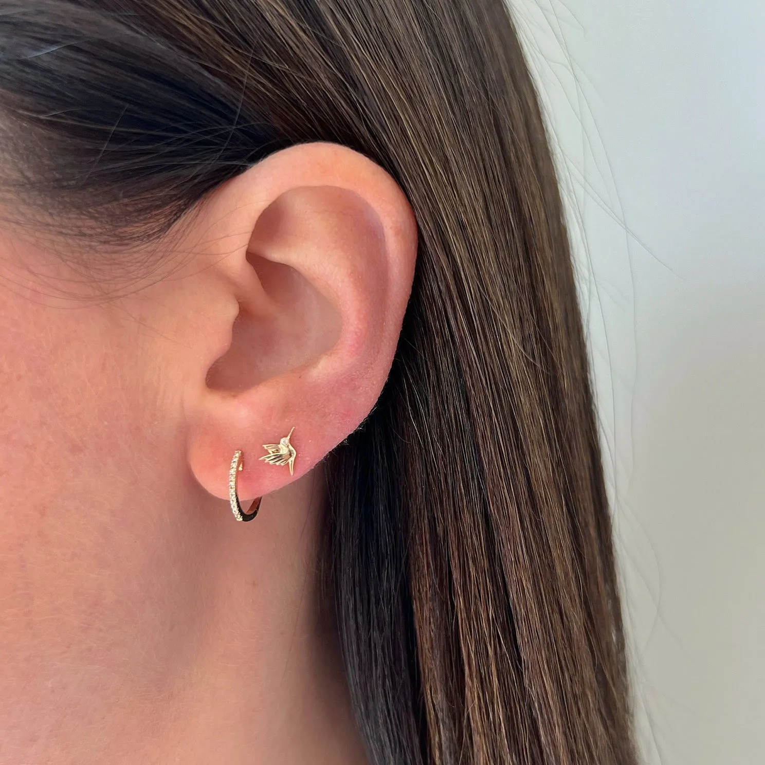 Diamond Huggie Earrings sold by EF Collection product image thumbnail 5