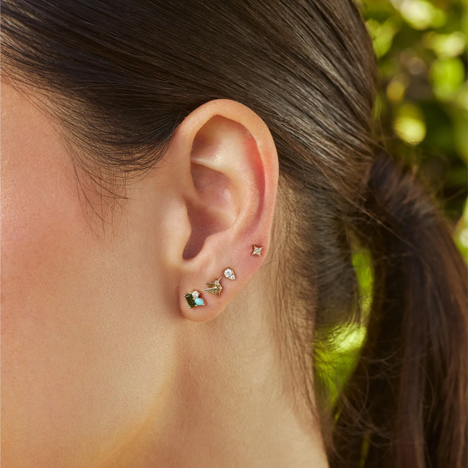 Triple Treasure Stud Earring sold by EF Collection product image thumbnail 3