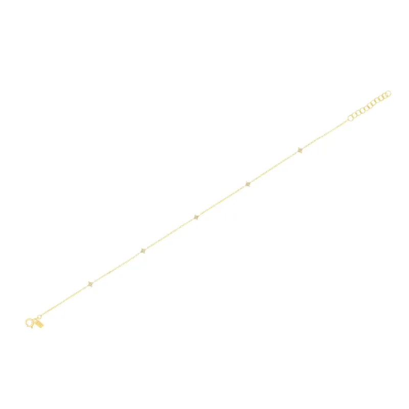Multi Diamond Sparkle Anklet sold by EF Collection