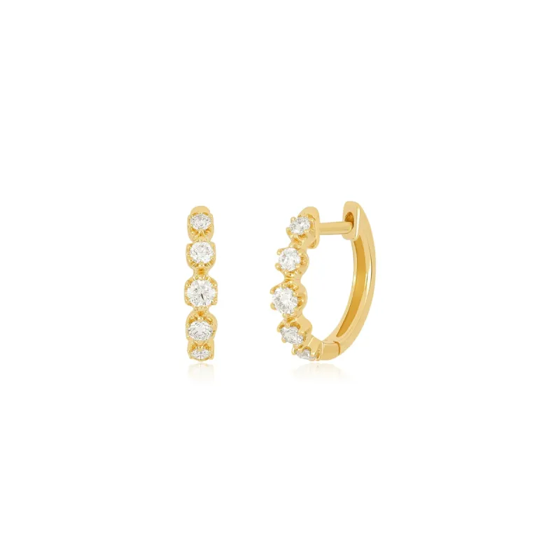 Diamond Crown Huggie Earring sold by EF Collection